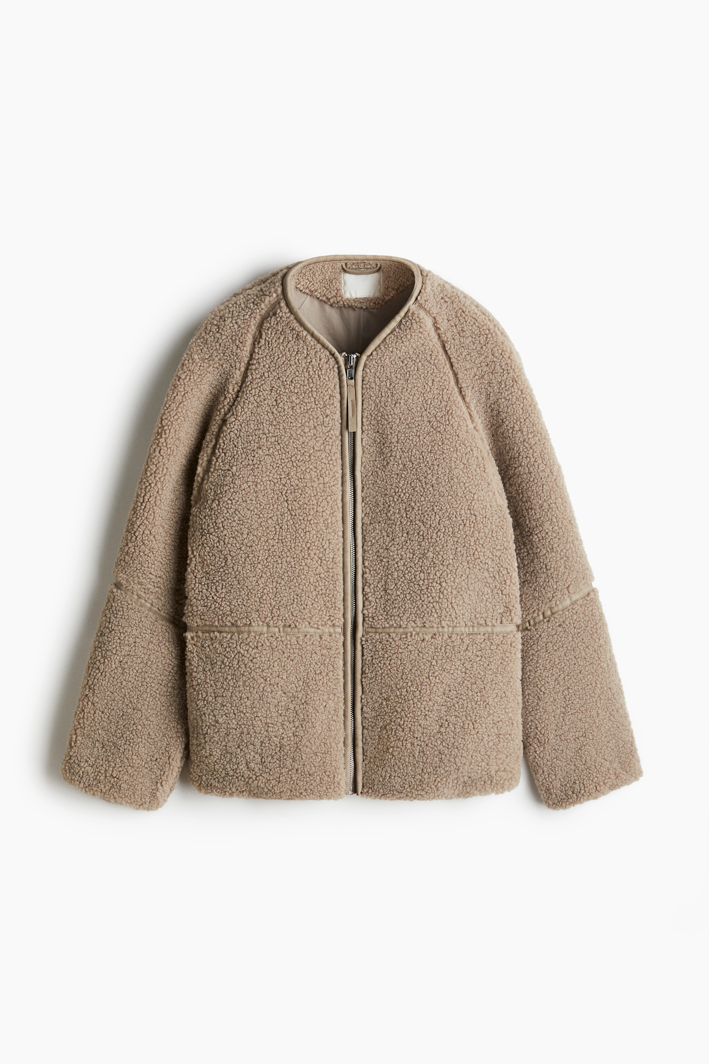 Women's Beige Teddy Fleece Jacket | H&M CA