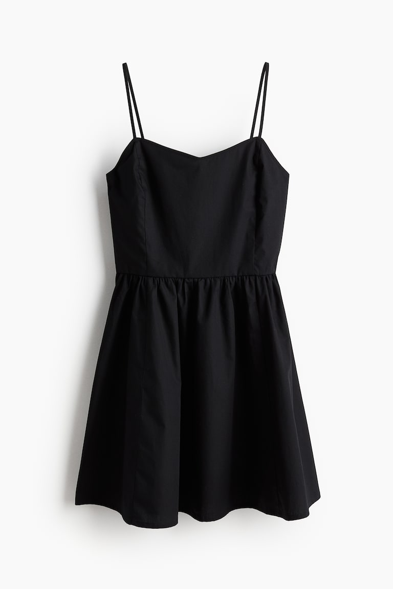 フレアスカート コットンワンピース - ブラック - レディース | H&M JP
