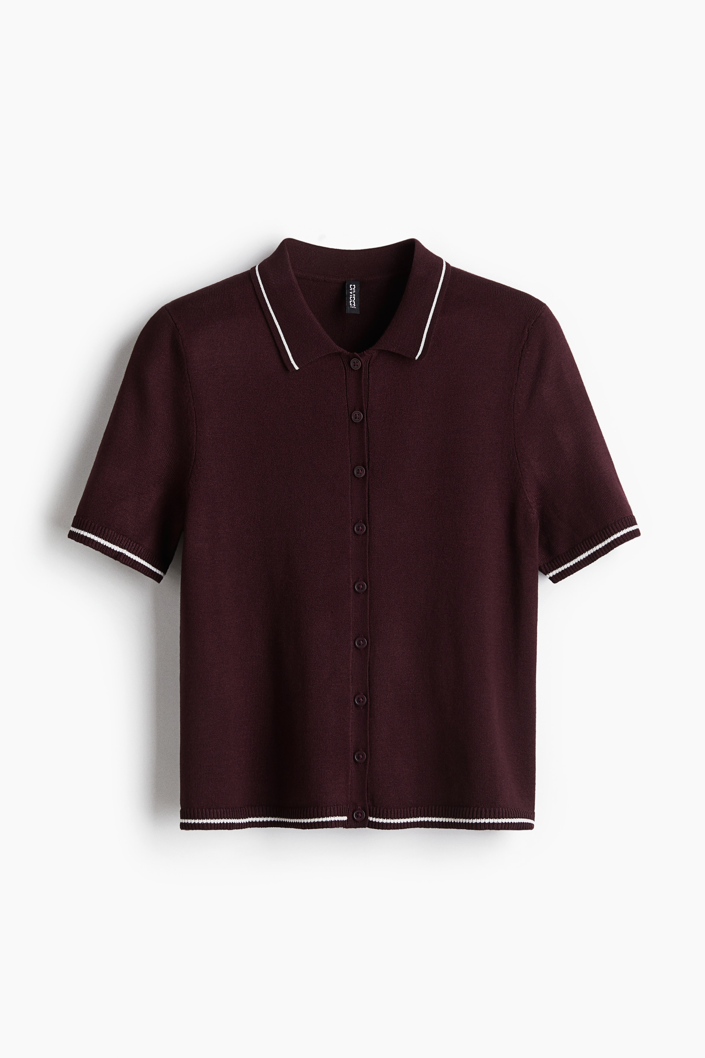 Cardigan a maniche corte - Bordeaux/Azzurro/righe