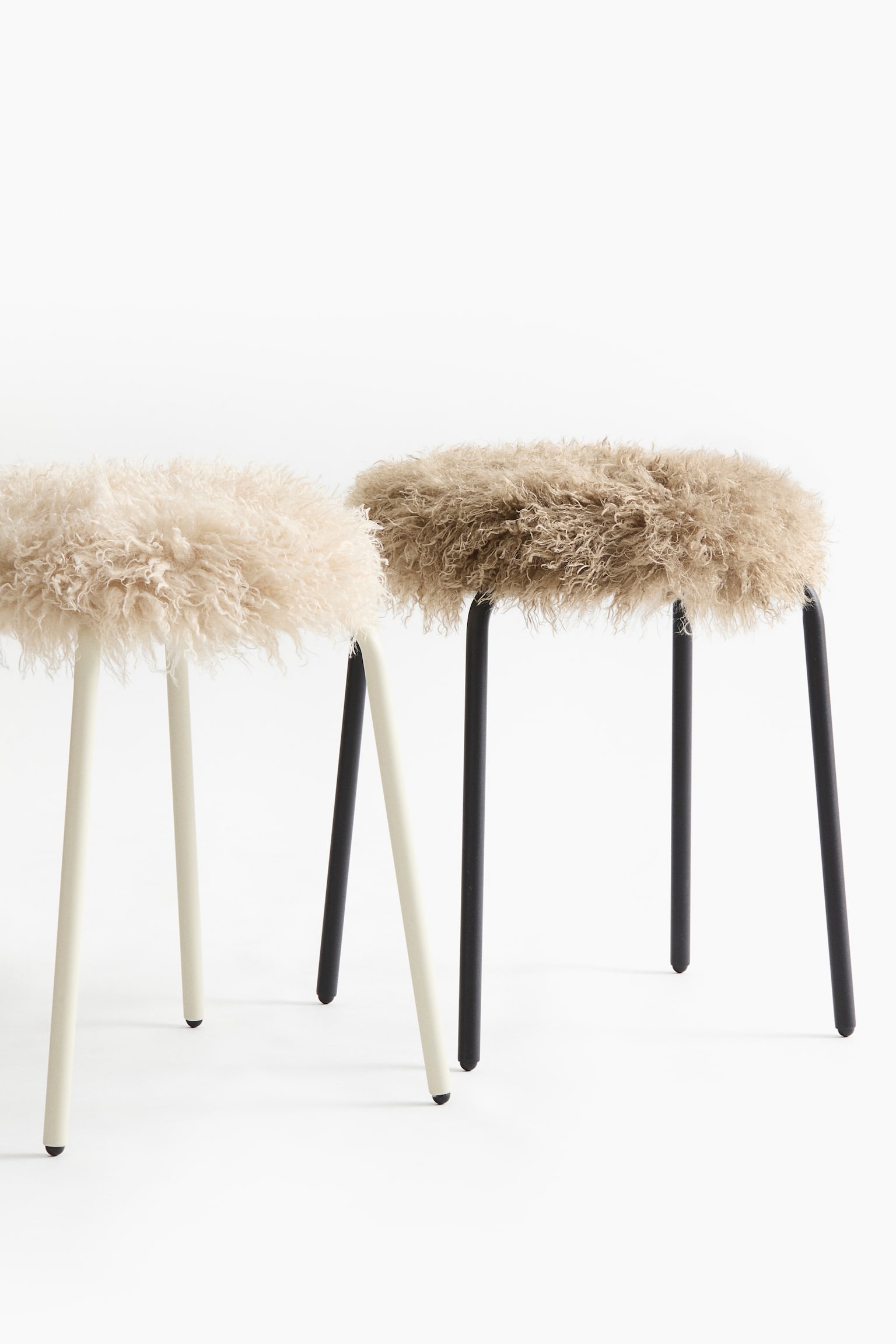 Fluffy stool - Dunkelbeige/Hellbeige - 4