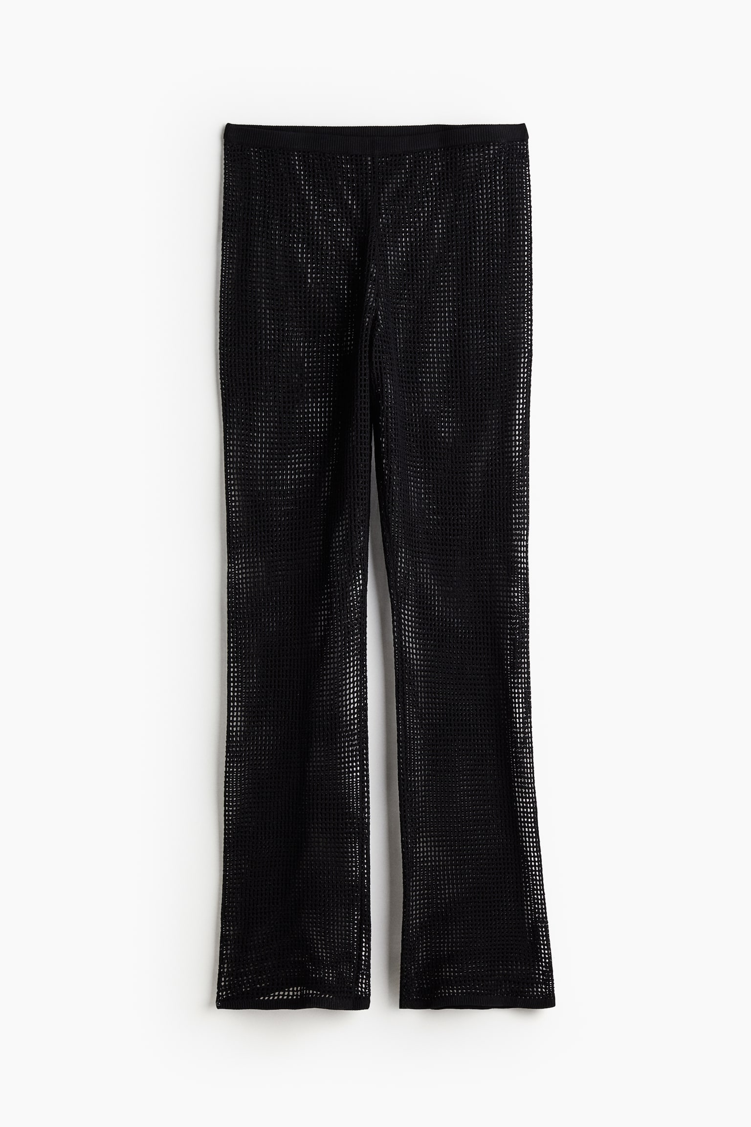 Hole Knit Beach Pants - Black/Cream - 2