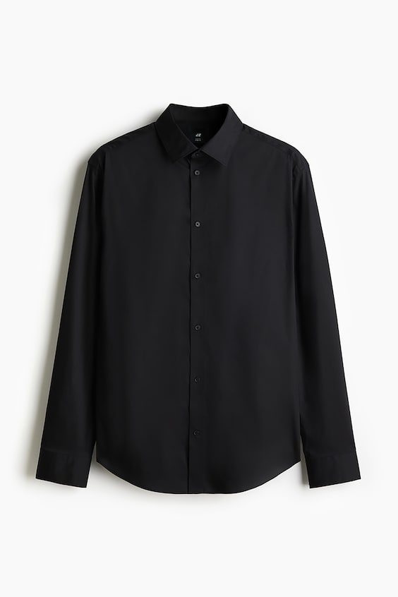 Мужские рубашки H&M Slim-Fit Stretch Shirt