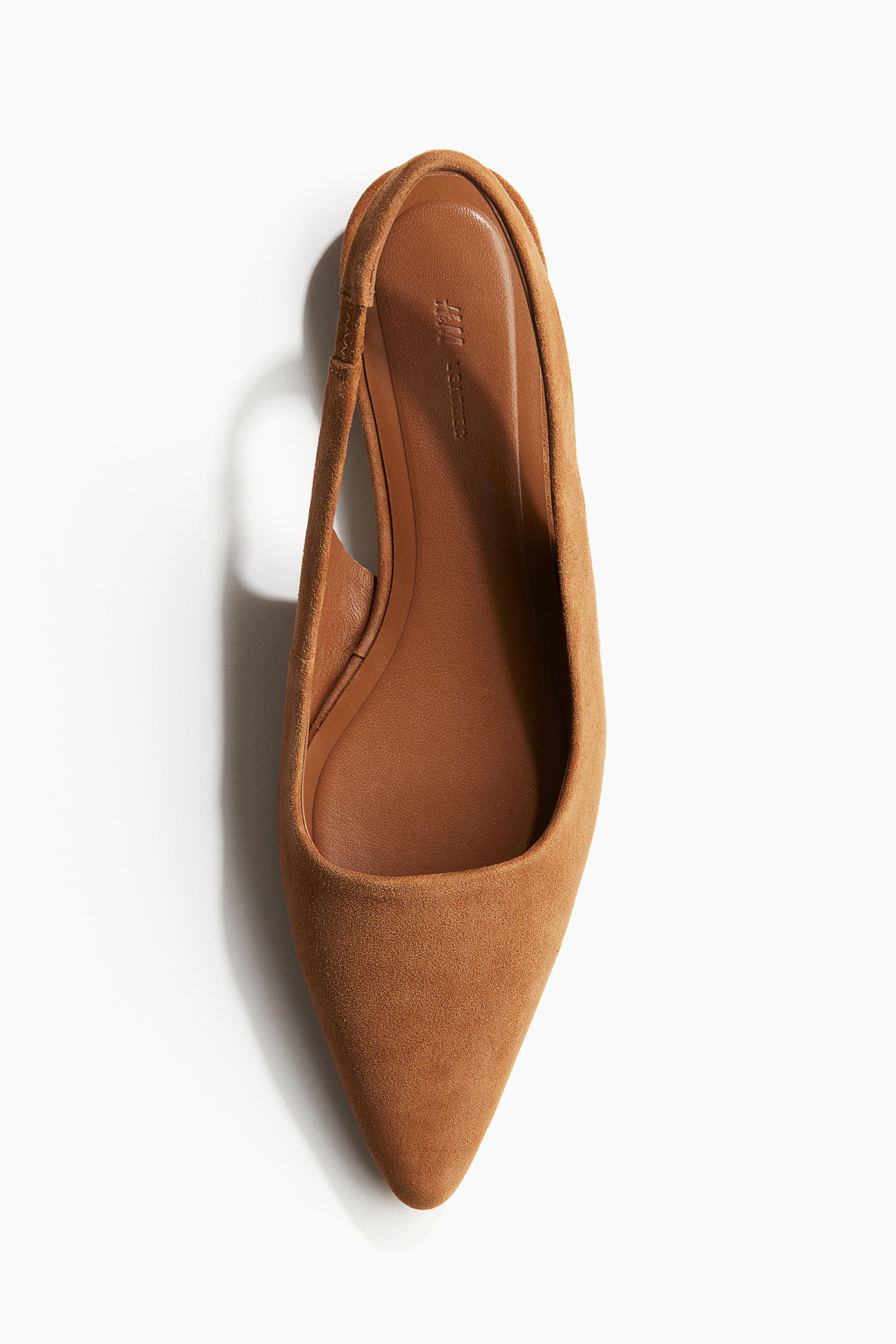 Pointed Suede Slingbacks - Brown - Ladies | H&M US