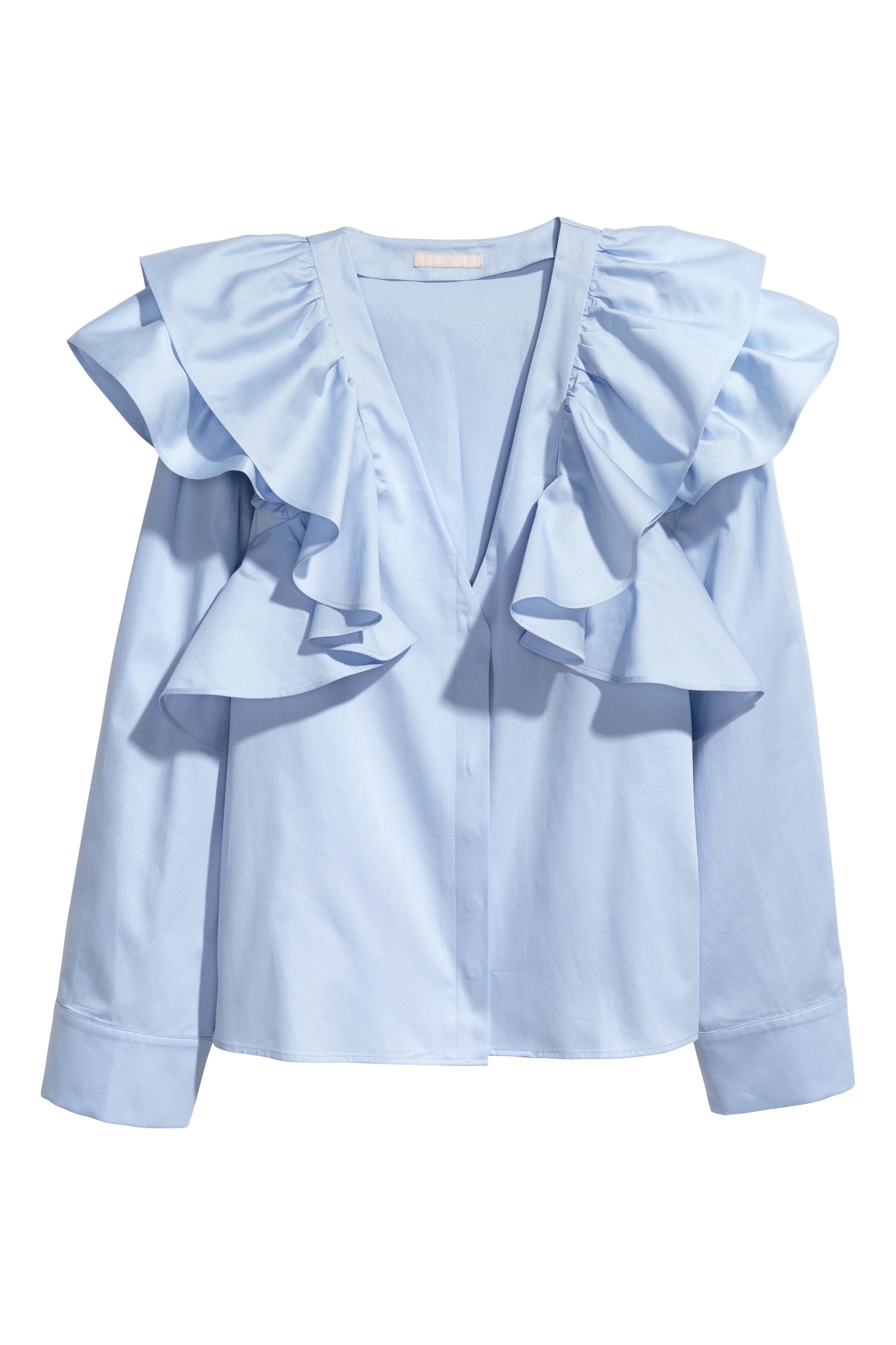 View larger image: Ruffled blouse - Light blue - Ladies | H&M GB 1