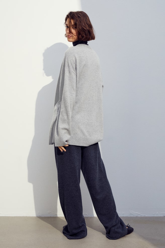 Oversized cashmere jumper - Light grey marl/Black/Navy blue/Grey - 3