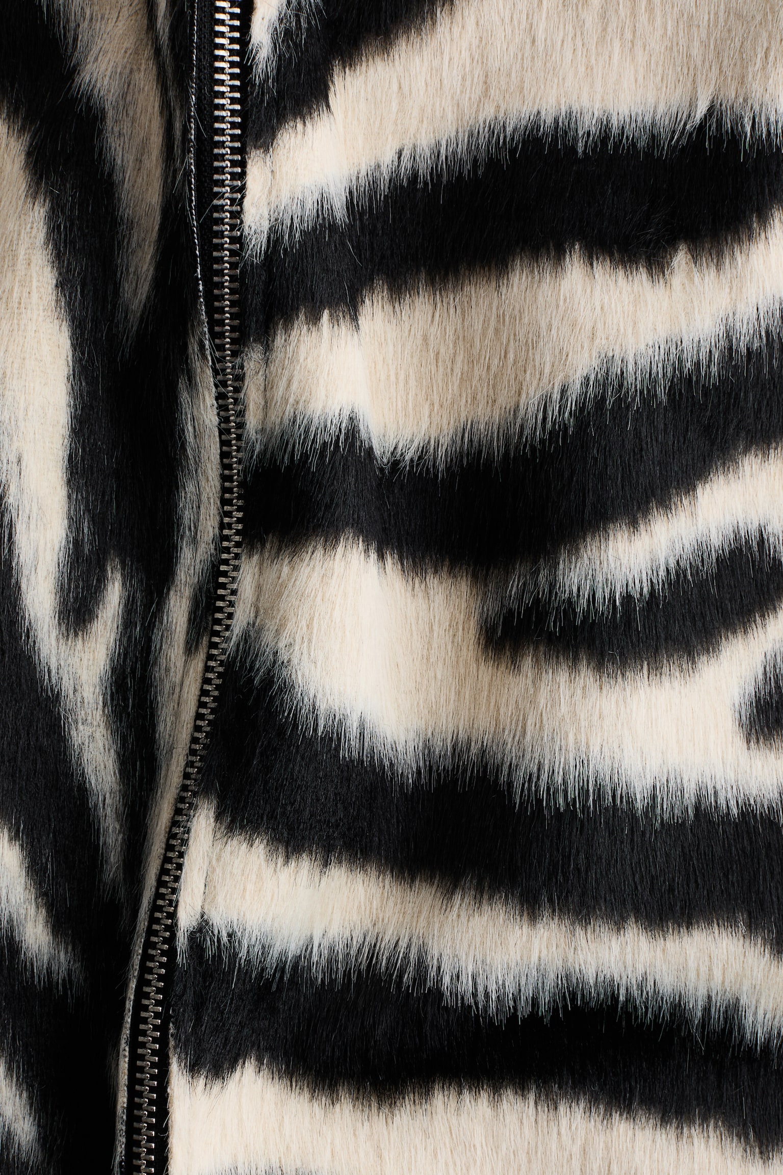 Zip-front skirt - Black/Zebra print/Dark brown - 5