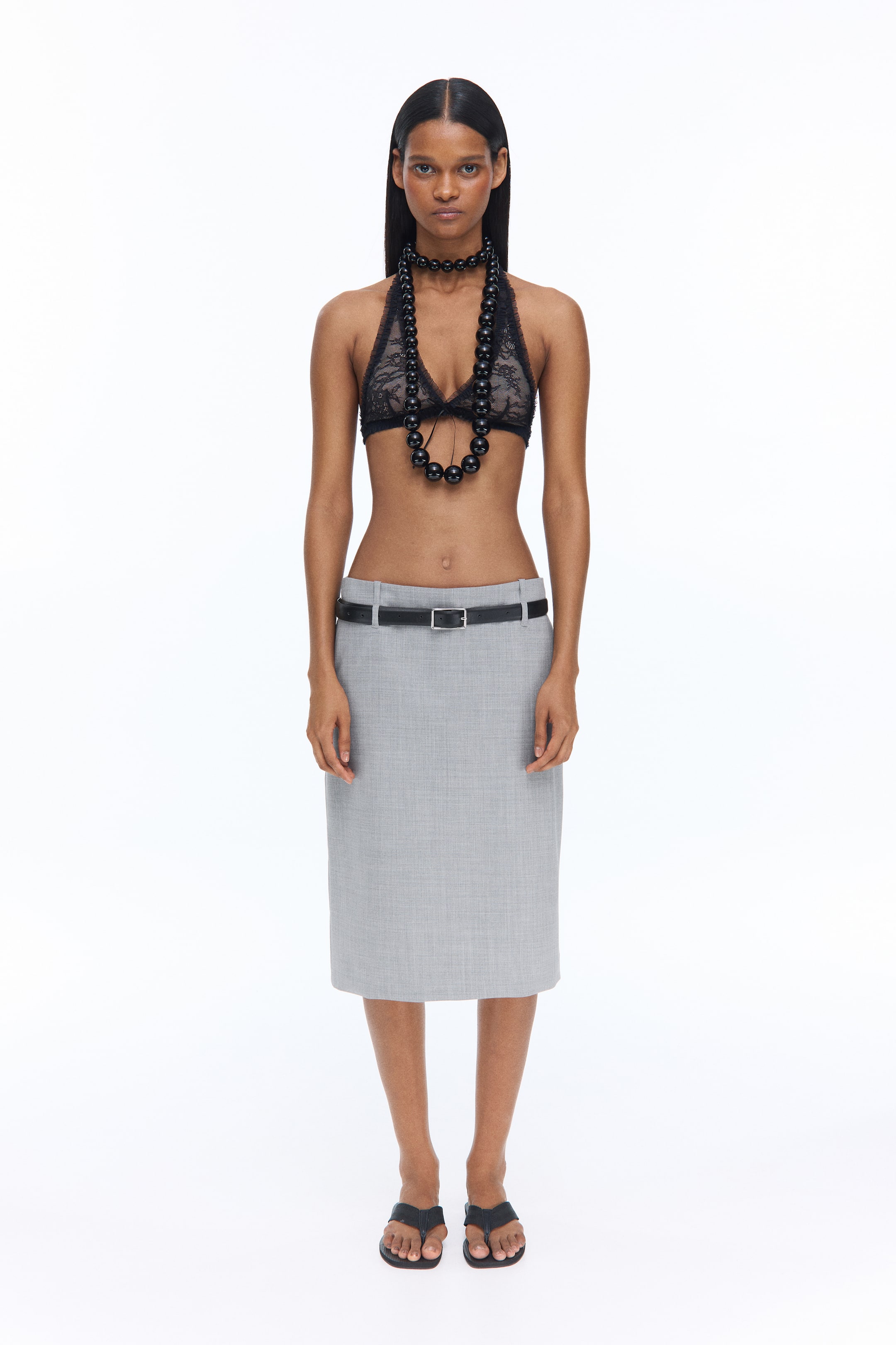 View larger image: Soft Ruffled Lace Bra - Black - Ladies | H&M US 1