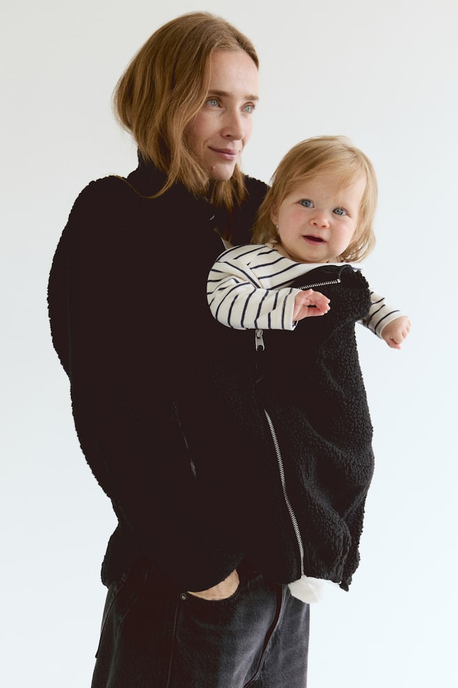 MAMA Before & After Babywearing teddy jacket - Black/Dark brown/Beige/Dark khaki green/Cream - 1