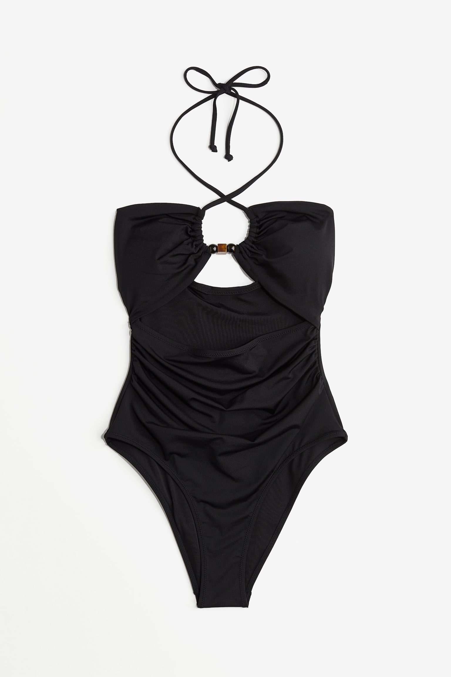 Padded Cup Cut Out Swimsuit - Black - 2