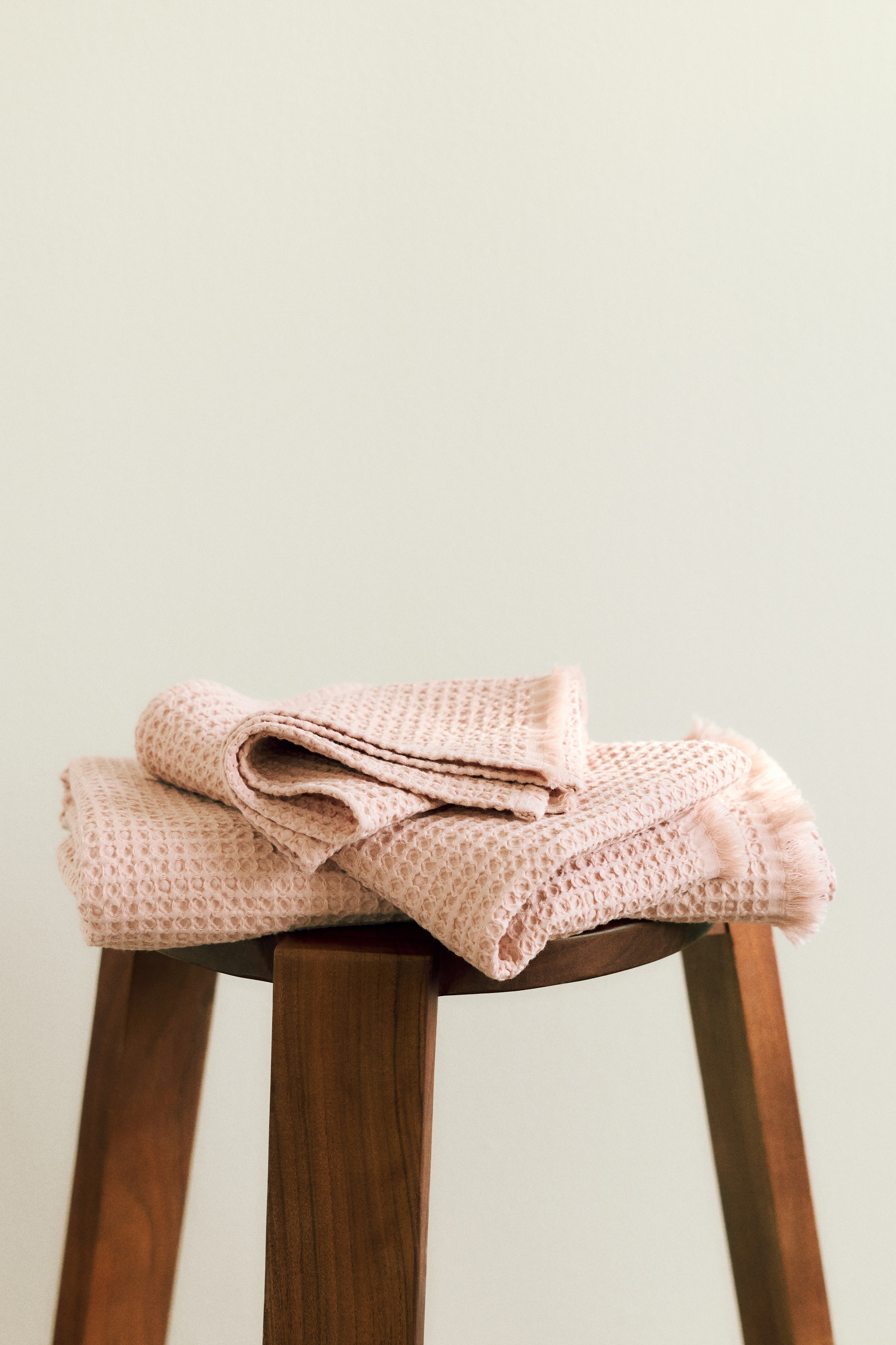 Asciugamano per ospiti a nido d’ape - Rosa cipria/Beige scuro/Bianco/Giallo chiaro