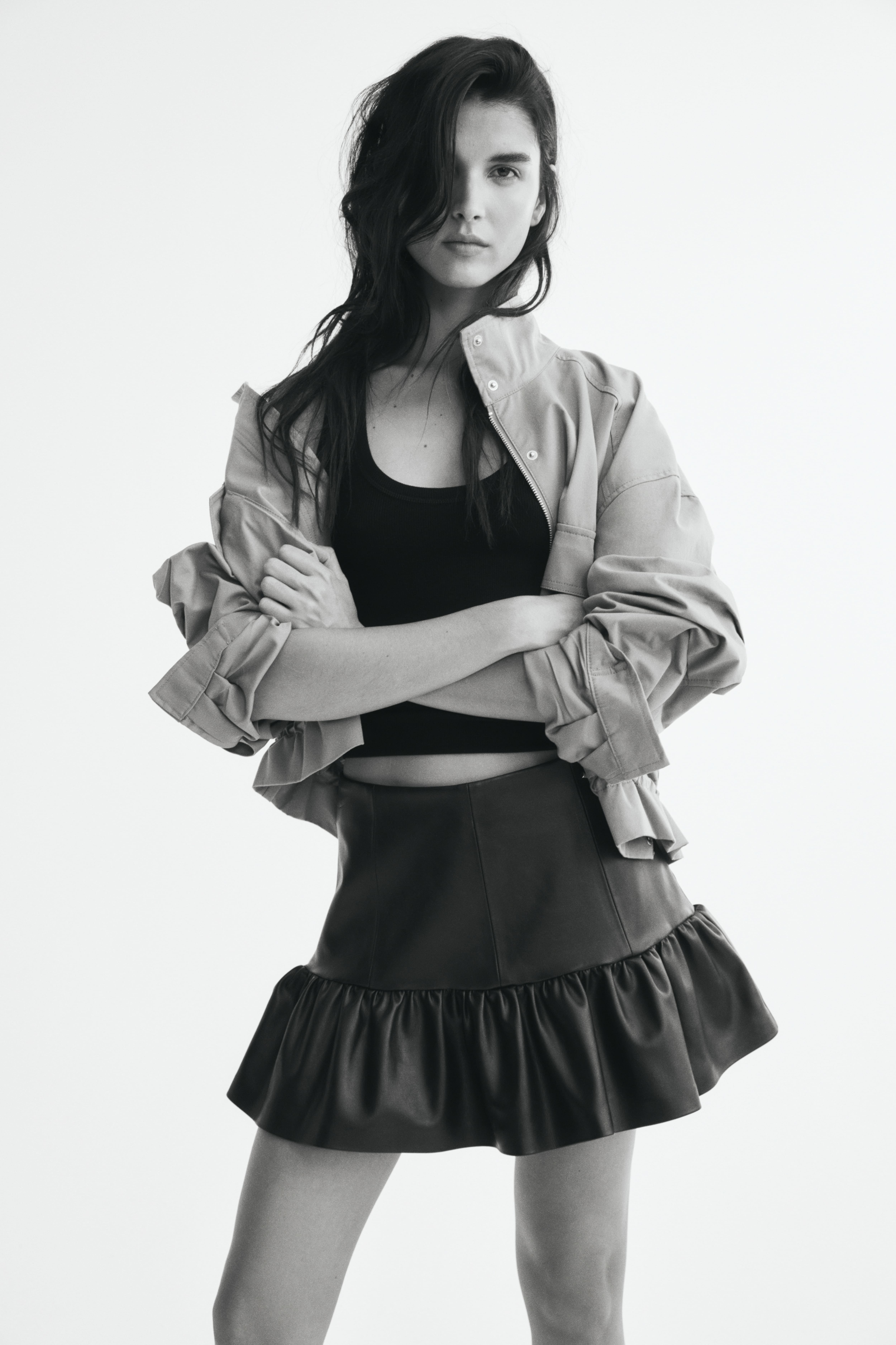 Coated Tiered Skirt