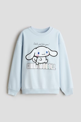 Sweatshirt med borstad insida och tryck