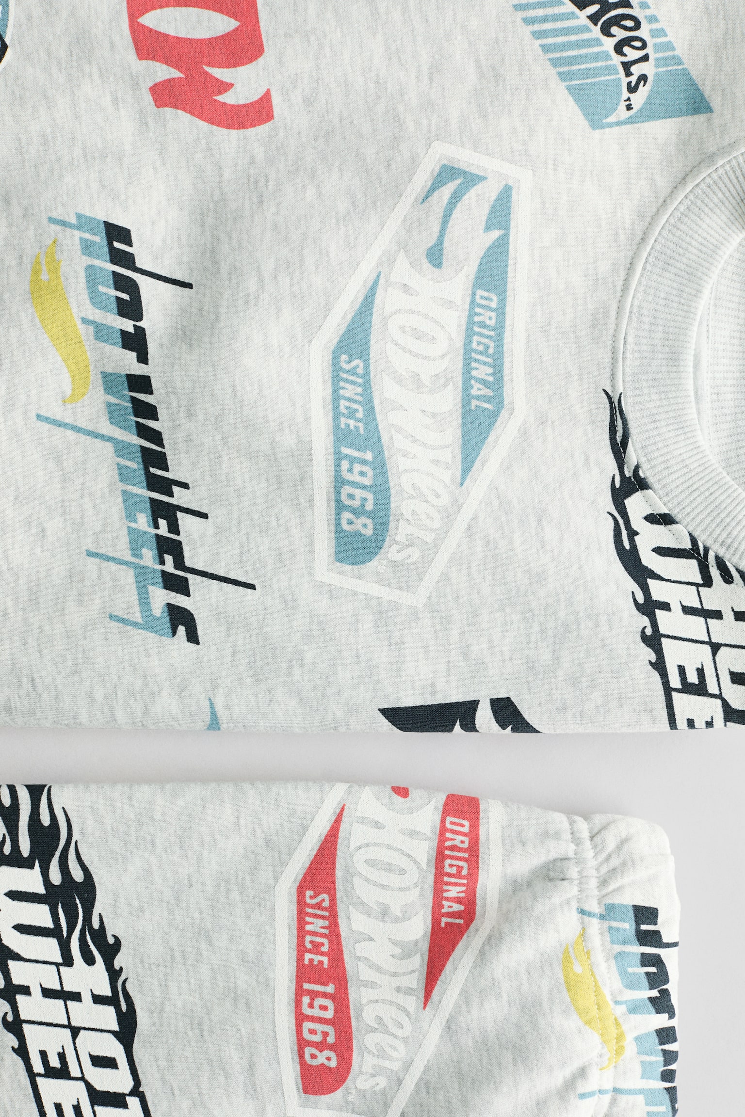 2-piece printed sweatshirt set - Harmaameleerattu/Hot Wheels - 2