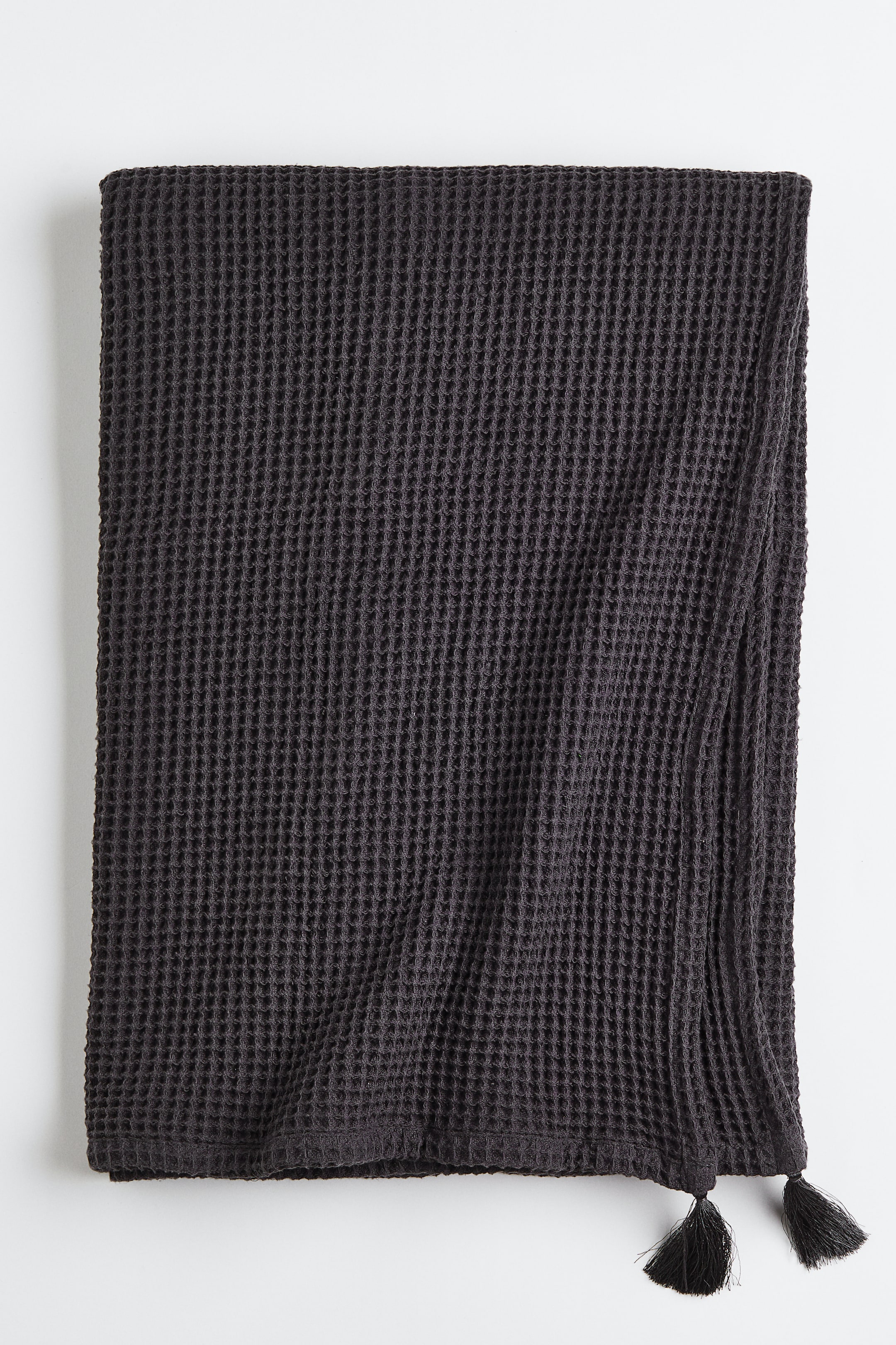 View larger image: Waffled cotton blanket - Dark grey - Home All | H&M IN 1
