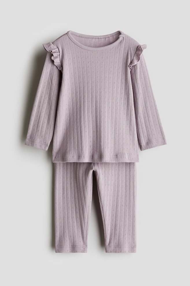Printed cotton pyjamas - Light dusty purple/Light blue/Dinosaurs/Dark grey/Ghosts/Light dusty green/Vehicles/Light purple/Beige/Leopard-print/White/Bunnies/White/Hearts - 1