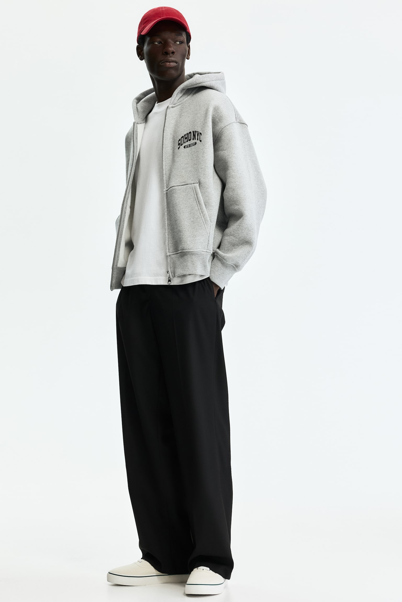 Dukserica s kapuljačom i printom Oversized Fit - Sivi lapor/SoHo NYC/Mornarsko plava/SoHo NYC/Crna/SoHo NYC - 5