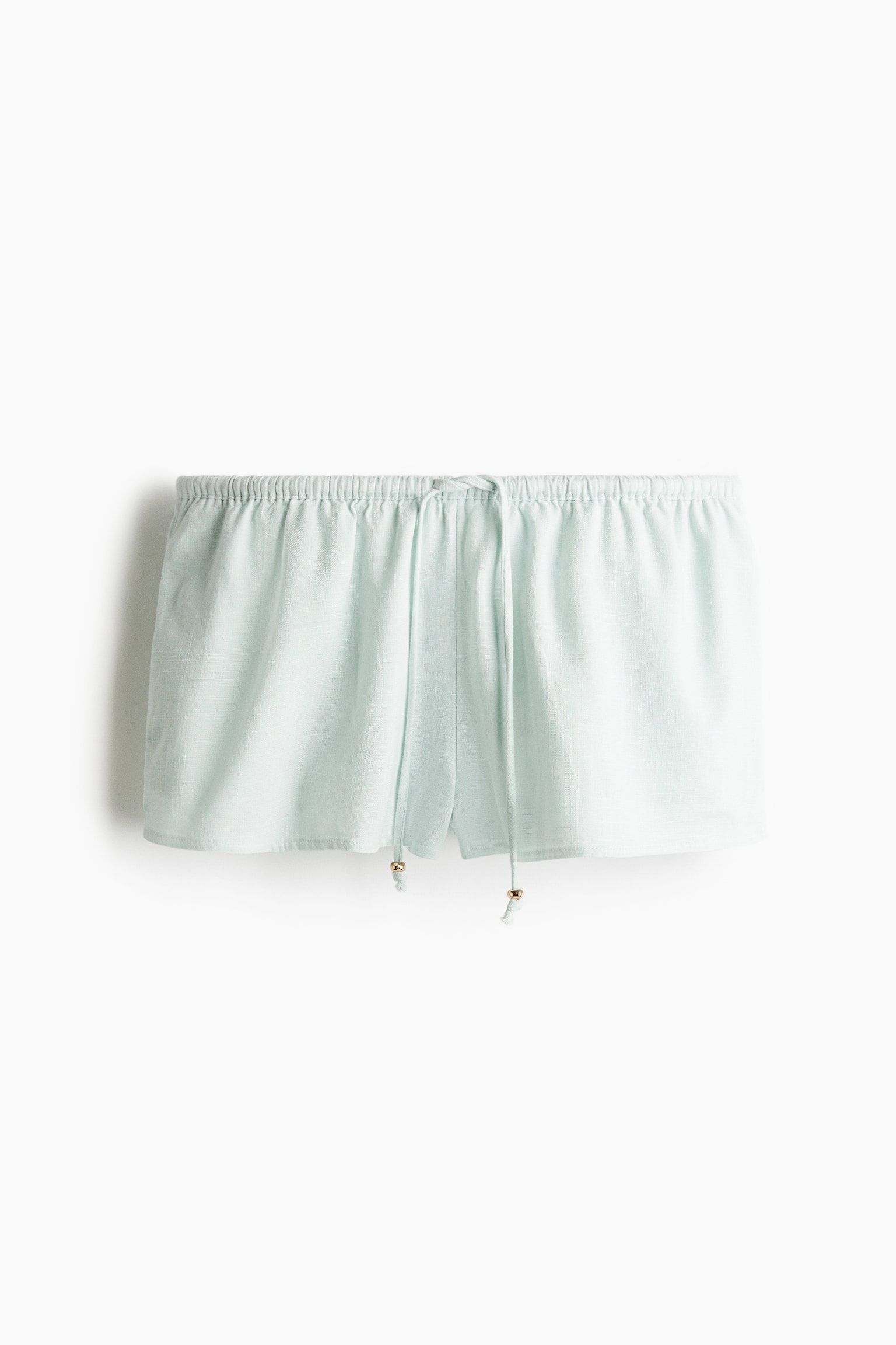 Женские шорты H&M Linen-Blend Drawstring, цвет: Светлый бирюзовый — фото 1