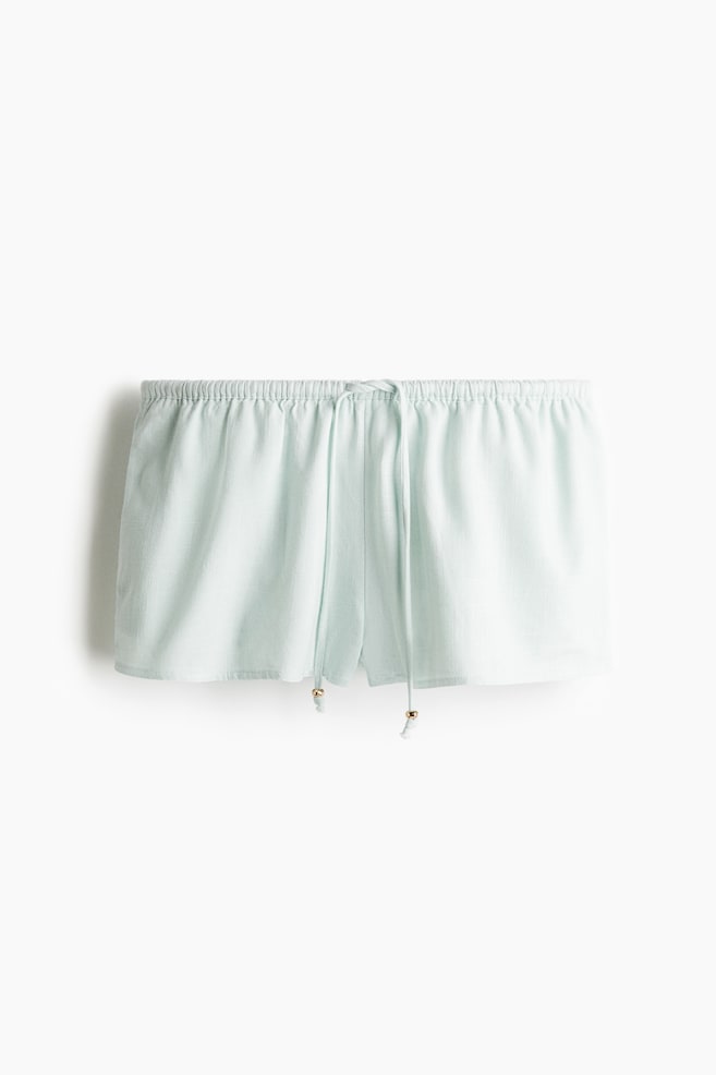 Pantalón corto en mezcla de lino - Turquesa claro - 1