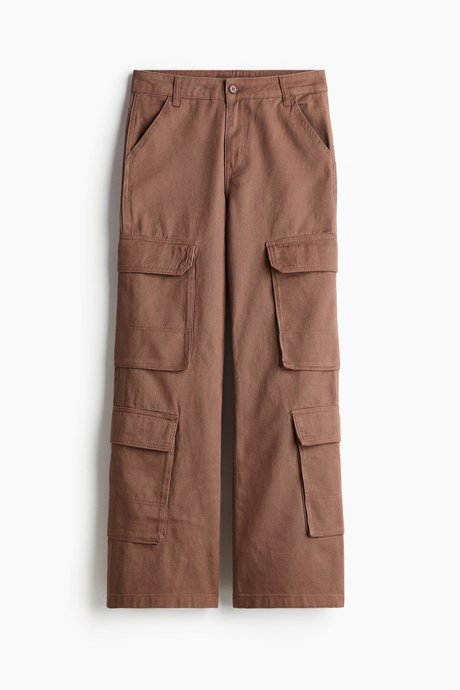 Wide cargo trousers - Brown/Dark khaki green/Beige - 2