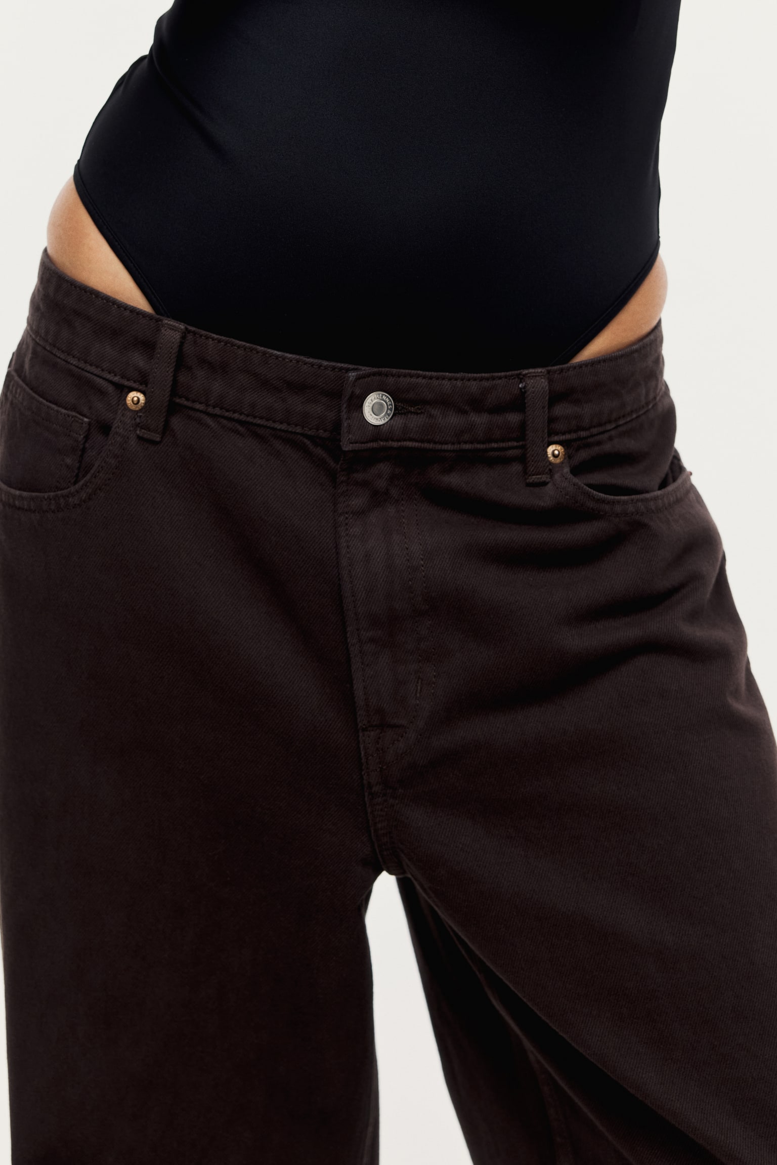 Long-sleeved microfibre body - Black/Dark brown - 4