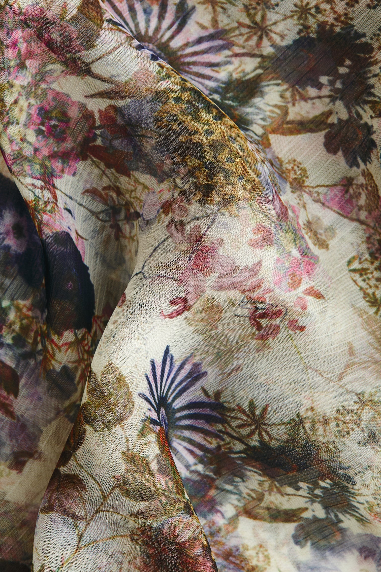 Sheer blouse - Cream/Floral - 4