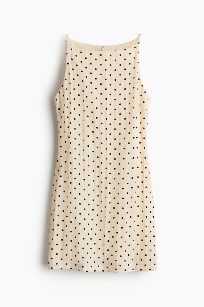 Robe sans manches en crêpe - Beige clair/pois/Rouge - 1