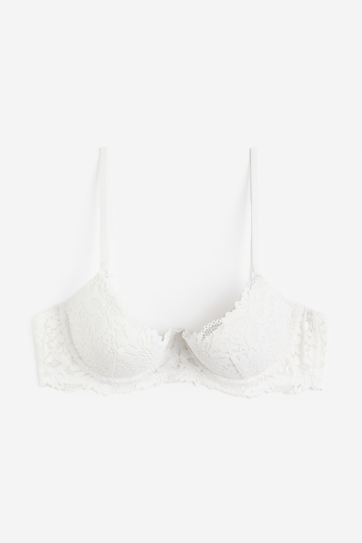 Lace Push Up Bra - White - 1