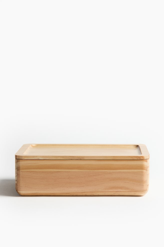 Boîte de rangement en bois - Beige/Marron - 1