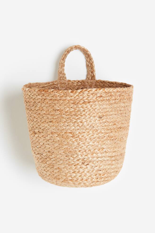 Handmade wall storage basket - Beige/Black - 2