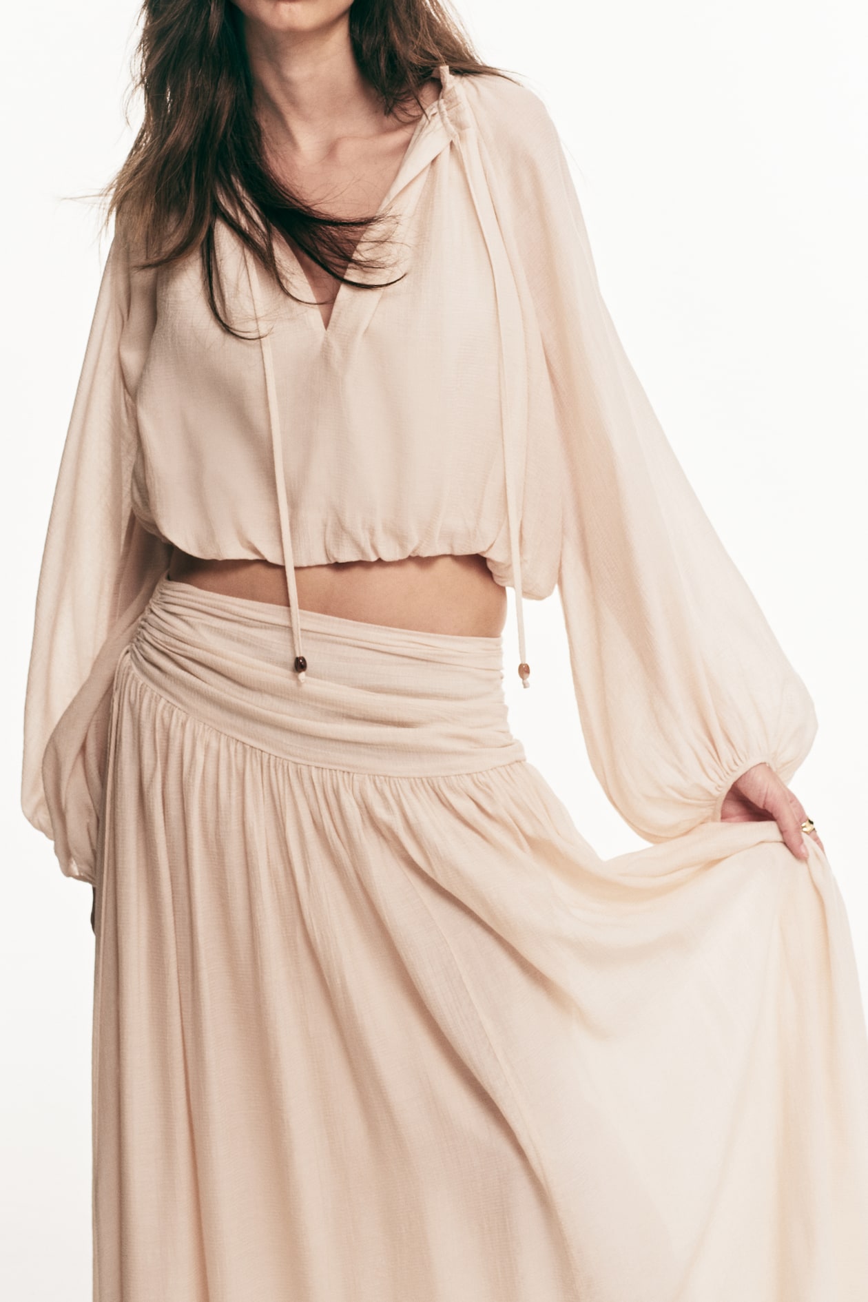 Gathered Crepe Skirt - image 2