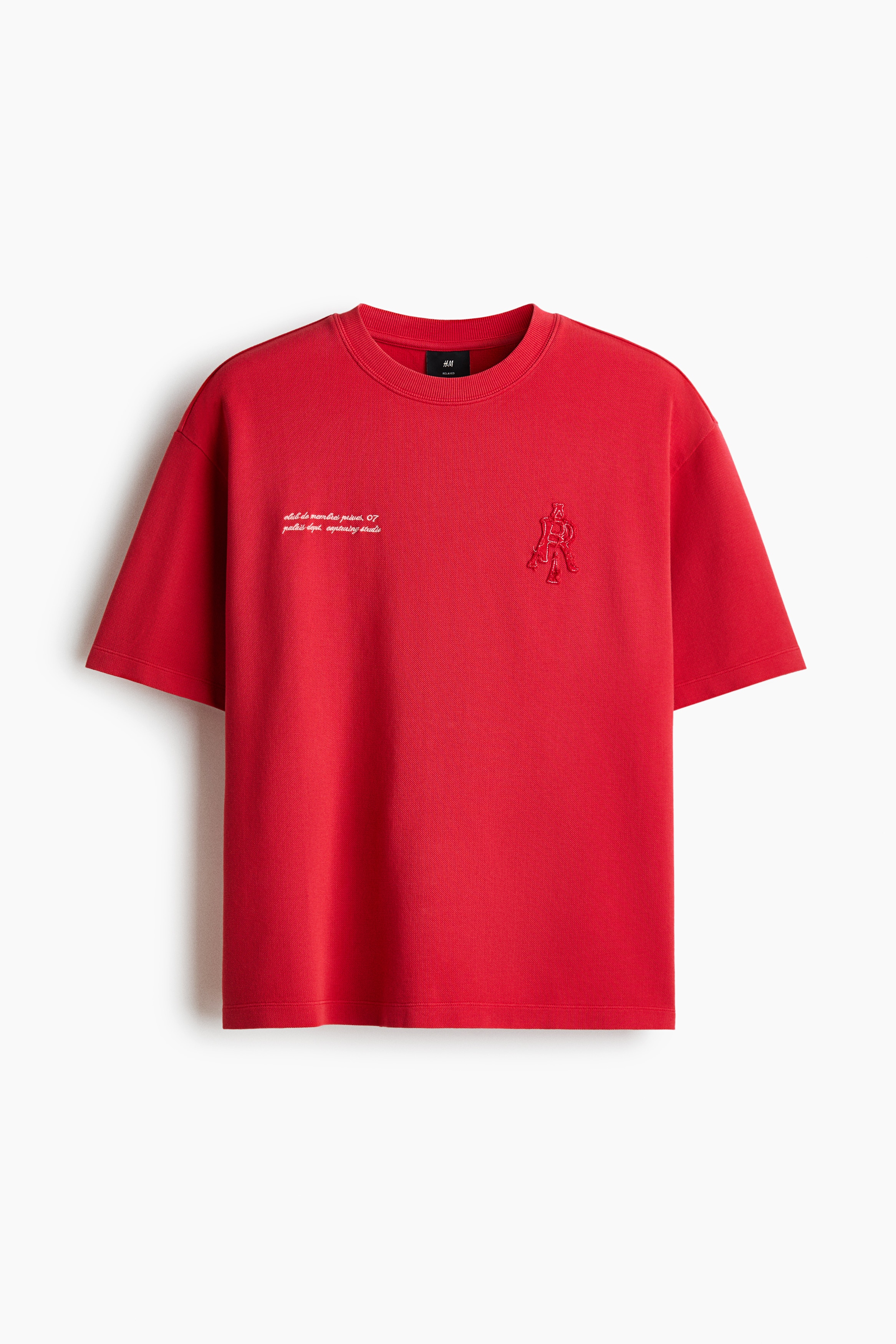 Relaxed Fit motif-detail cotton T-shirt - Red/Club De Membres Primes/Green/No Inspiration Today
