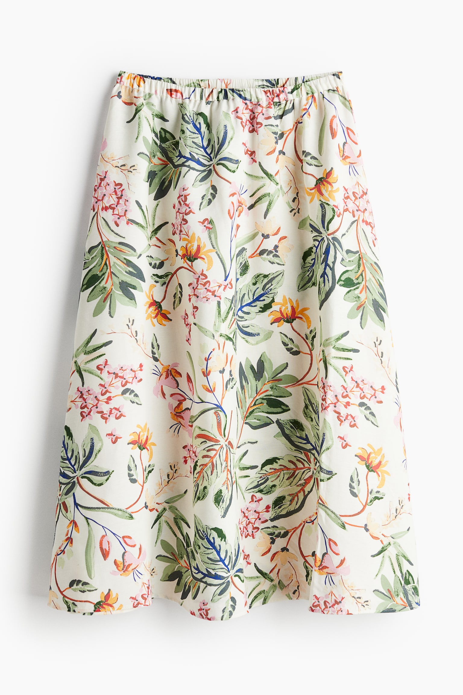 Midi skirt - Cream/Floral/Bright blue/Patterned/White - 2