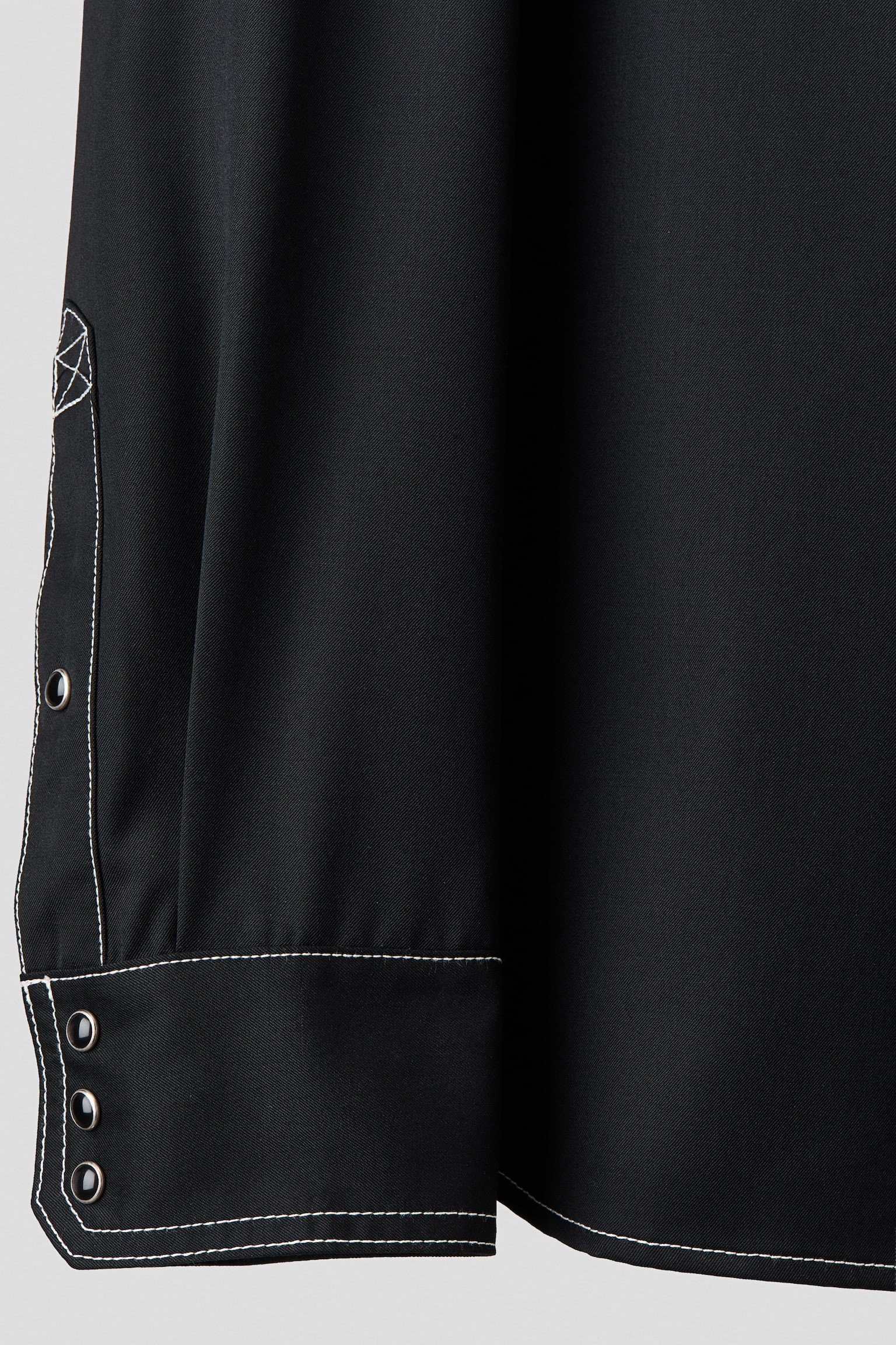 Мужская рубашка H&M Regular-Fit Wool-Blend Twill, цвет: Чёрный — фото 7