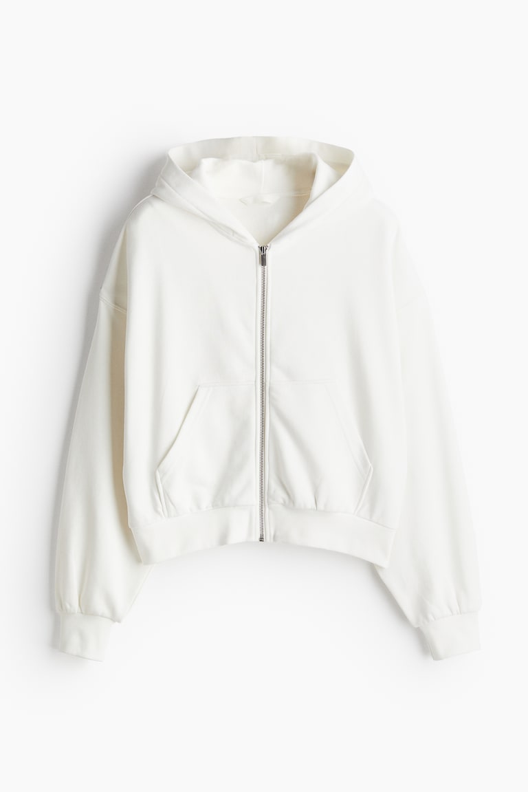 Women's White Oversized Hooded Jacket H&M CA