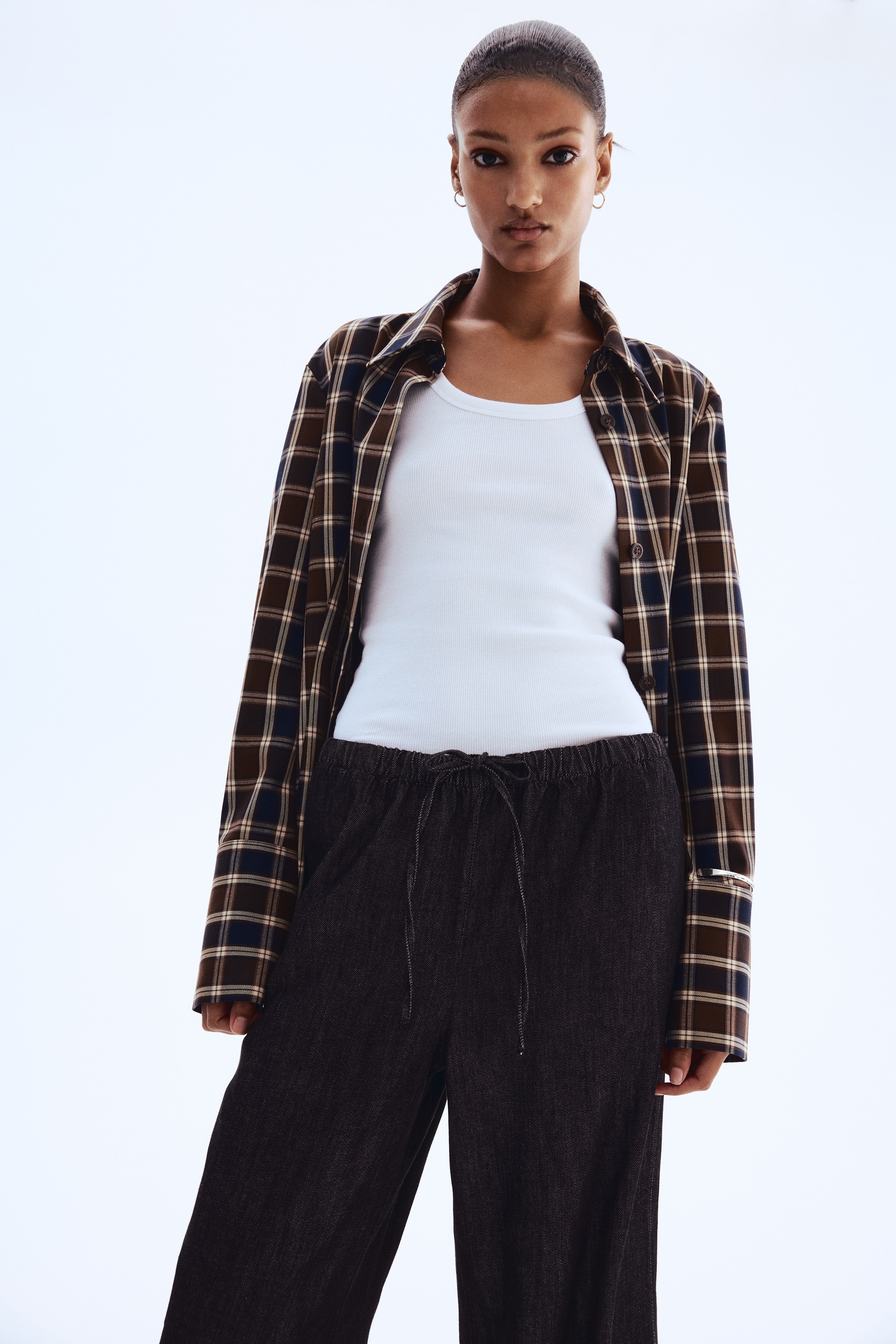 Feather Soft Denim drawstring trousers