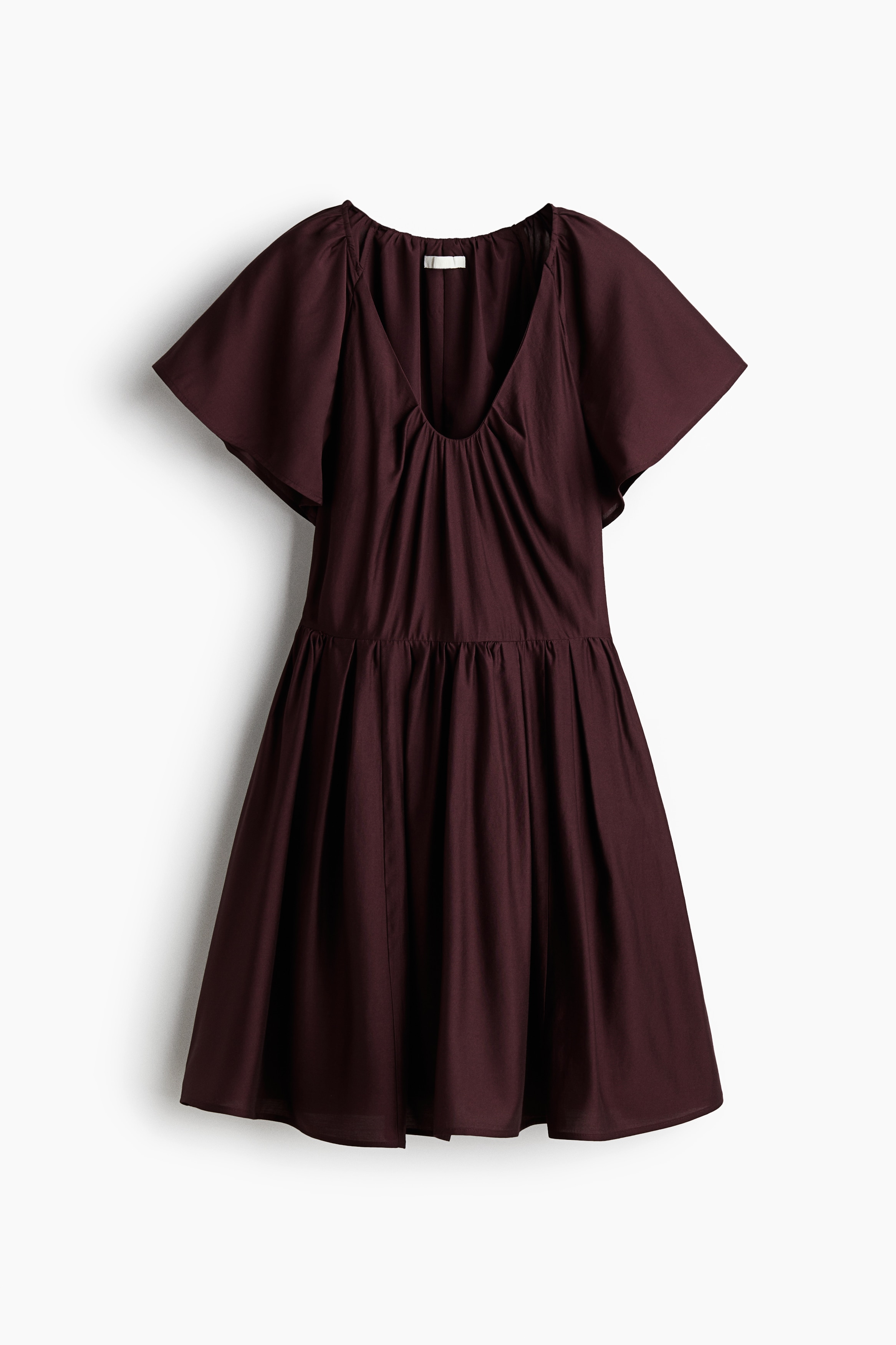 Vestido con vuelo - Borgoña/Beige/Blanco/Floreado