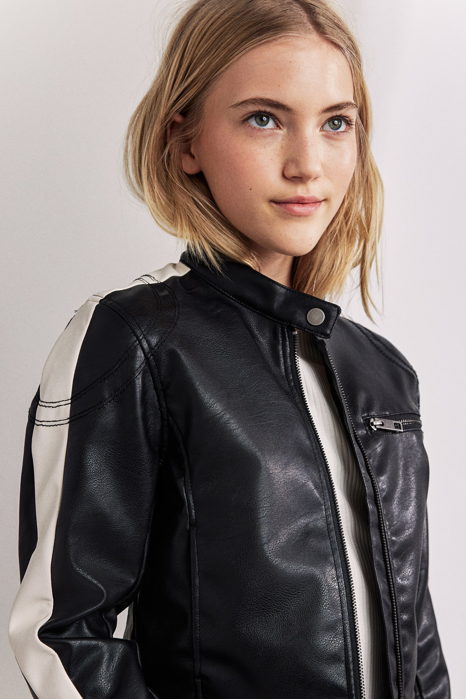 Biker Jacket - Black/White - 2