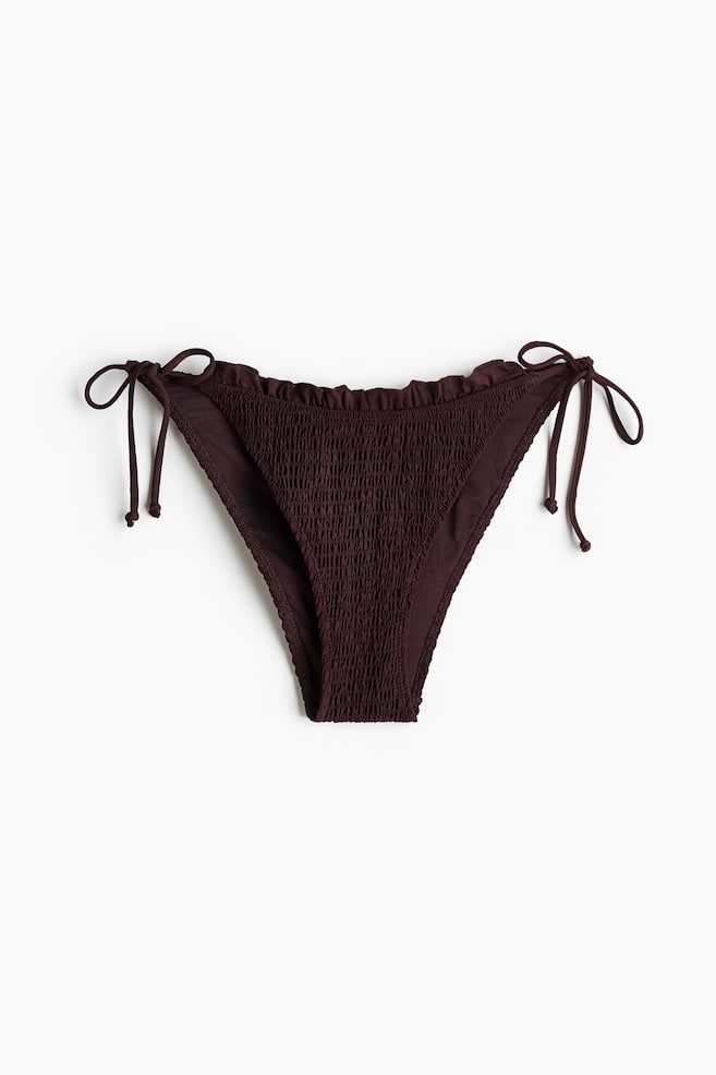 Tie tanga bikini bottoms - Σκούρο καφέ - 1