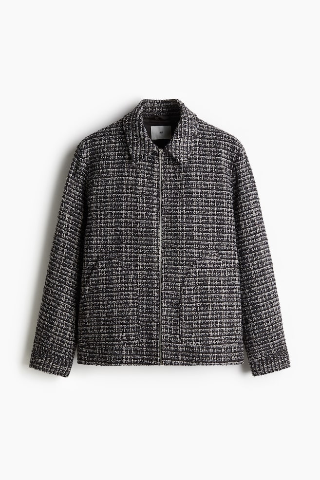 Regular Fit Tweed Overshirt - Dark gray/patterned/Dark gray - 1