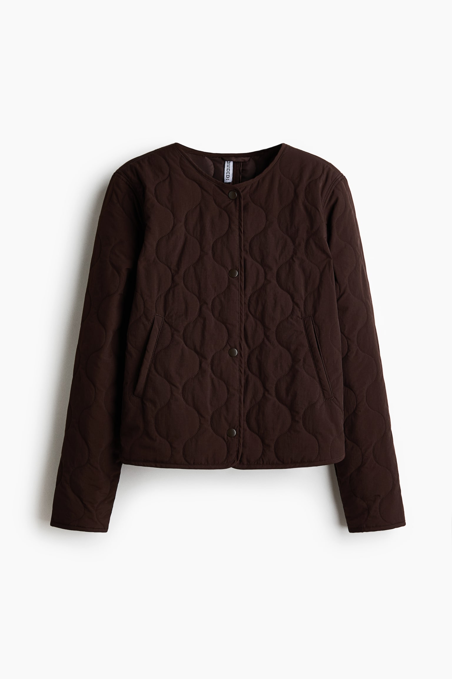 Quilted nylon jacket - Café oscuro/Rosa palo
