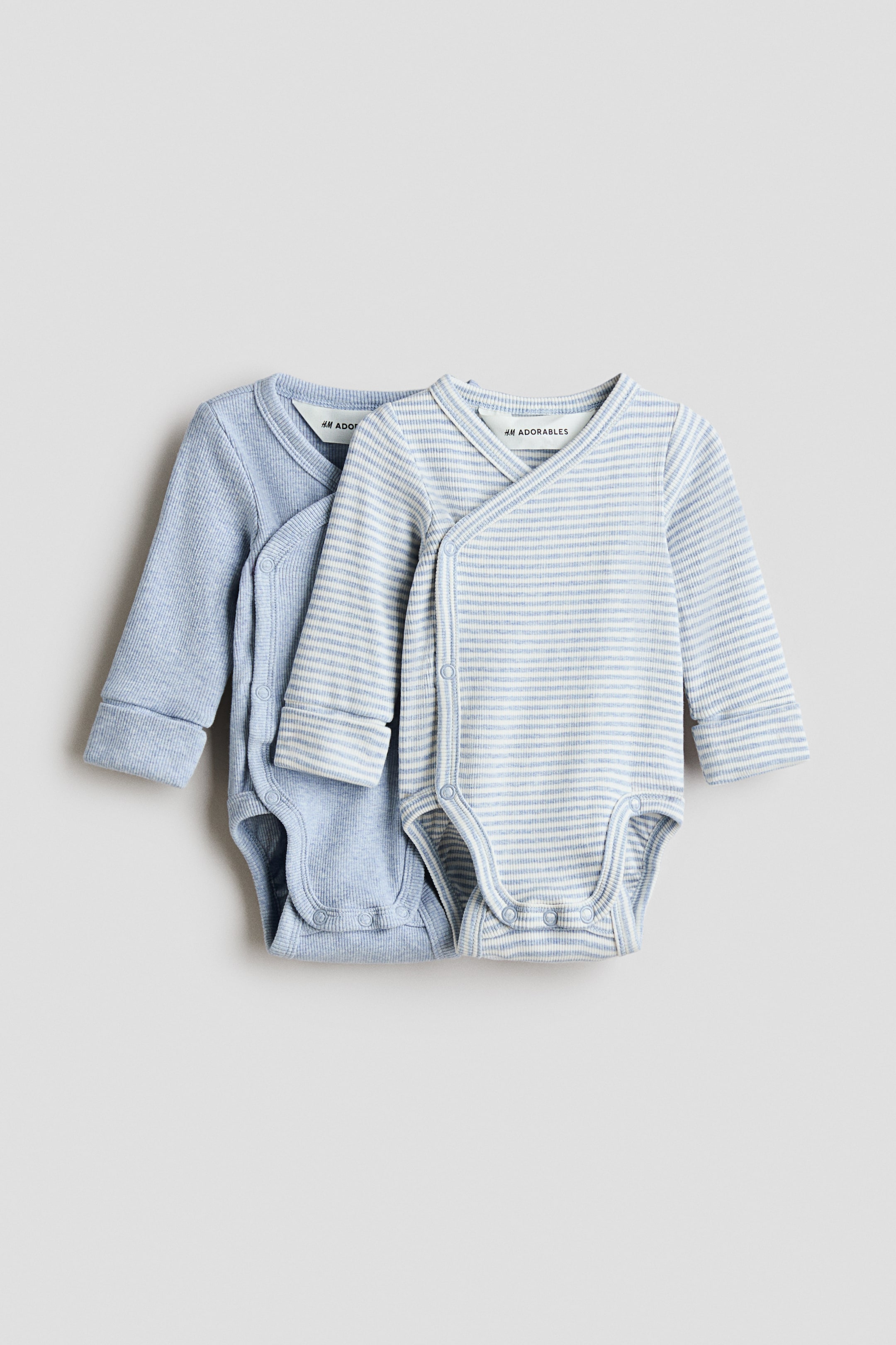 Visualizza immagine più grande: Body con funzione crescita 2 pezzi - Light blue/White striped - BAMBINO | H&M IT 1