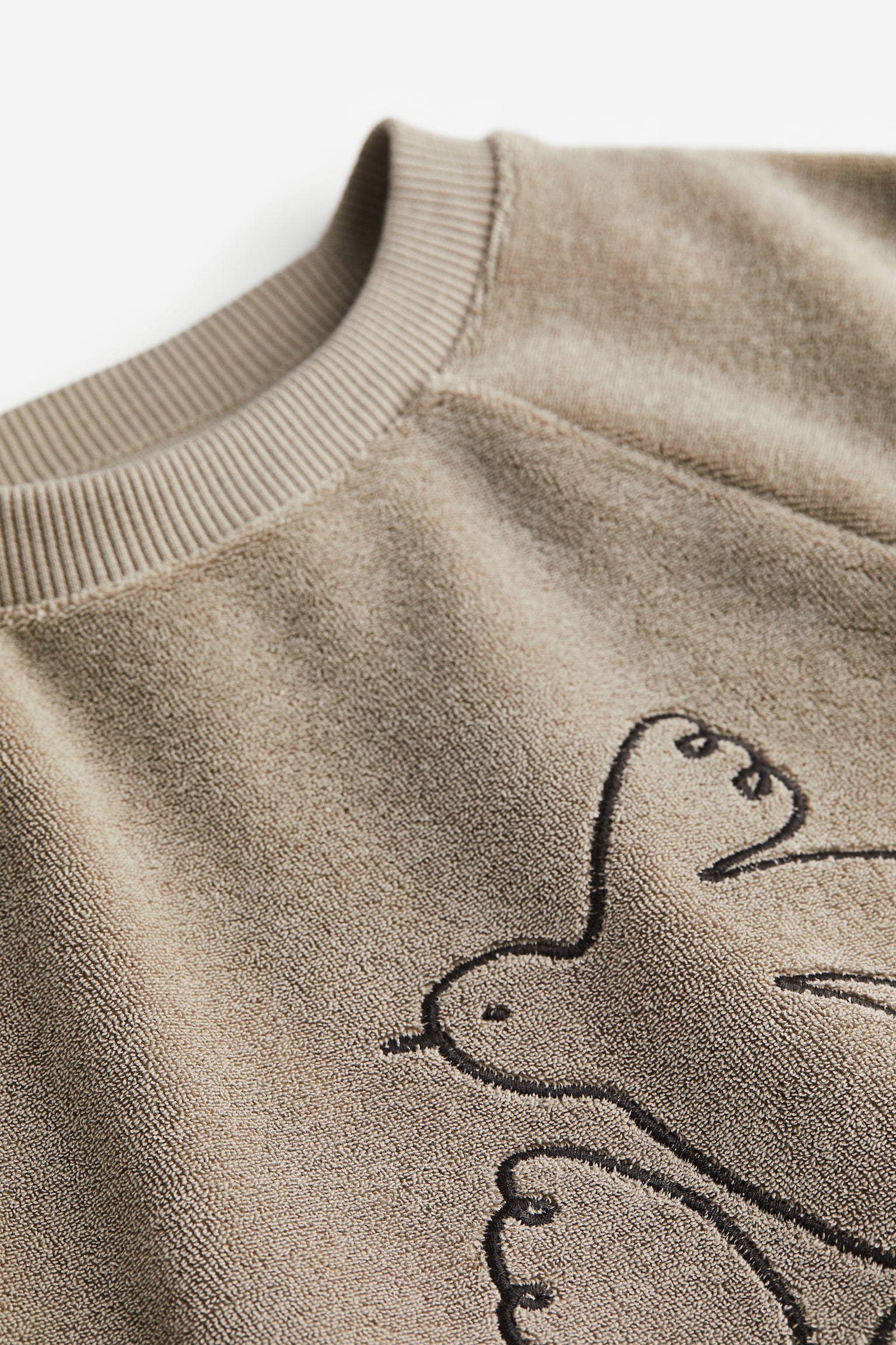 Oversized Terry Sweater - Mole/Doves - 2