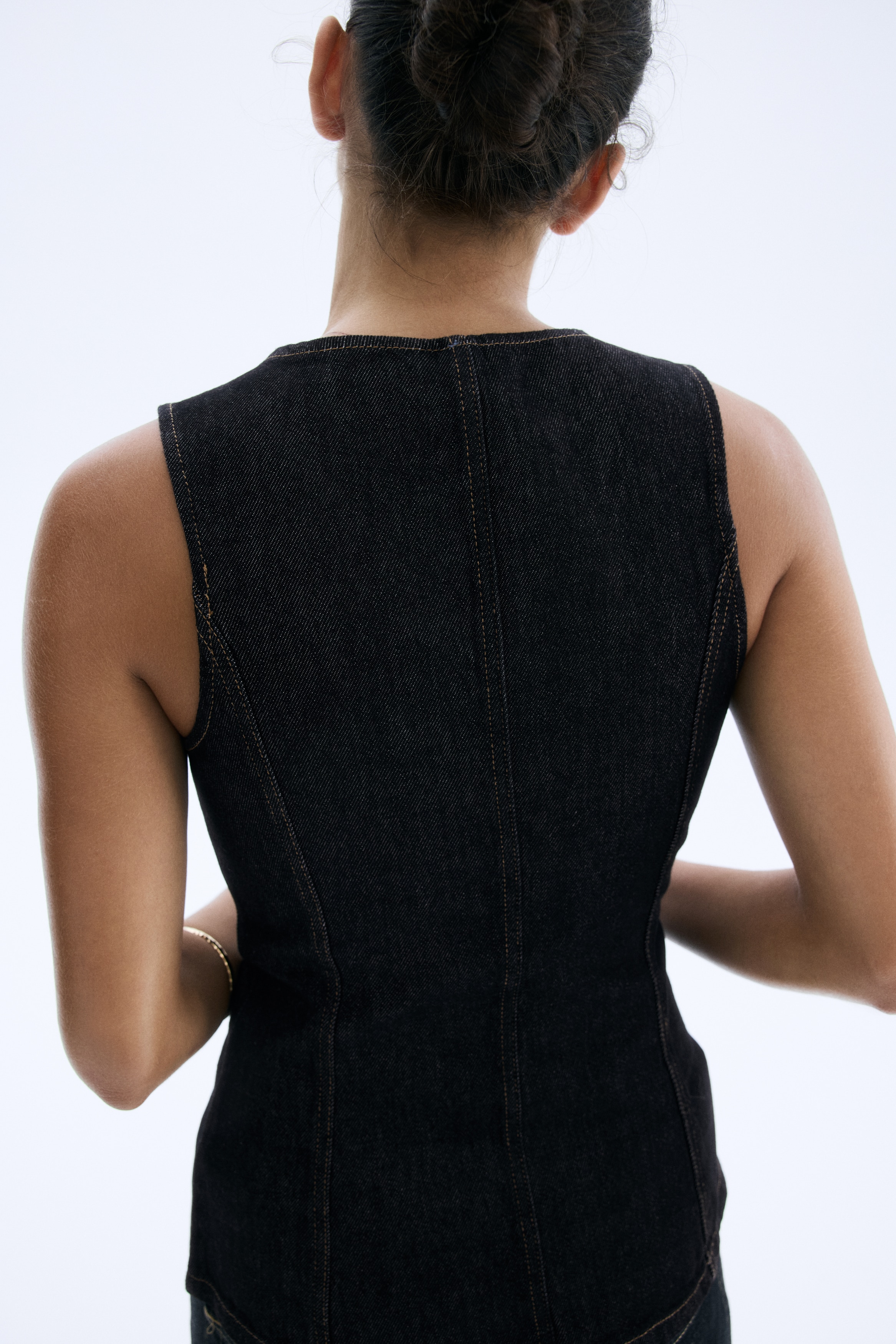 Tailored denim waistcoat