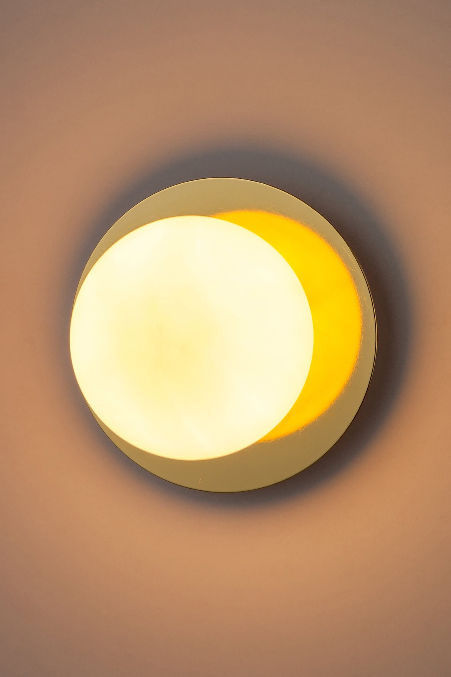 Opal Disk Wall Light - Gold/Dark Grey - 7