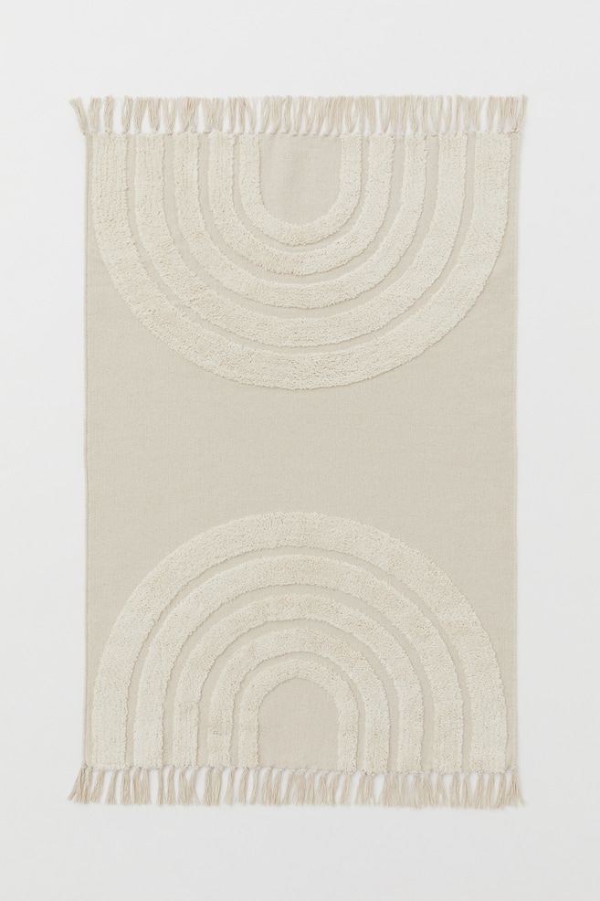 Rainbow cotton rug - Natural white/Rainbow - 1