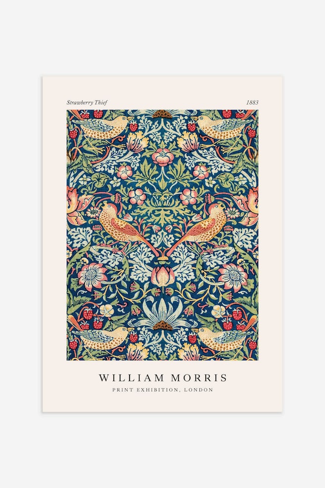 Strawberry Thief By Morris Poster - Beige/bleu/vert - 1