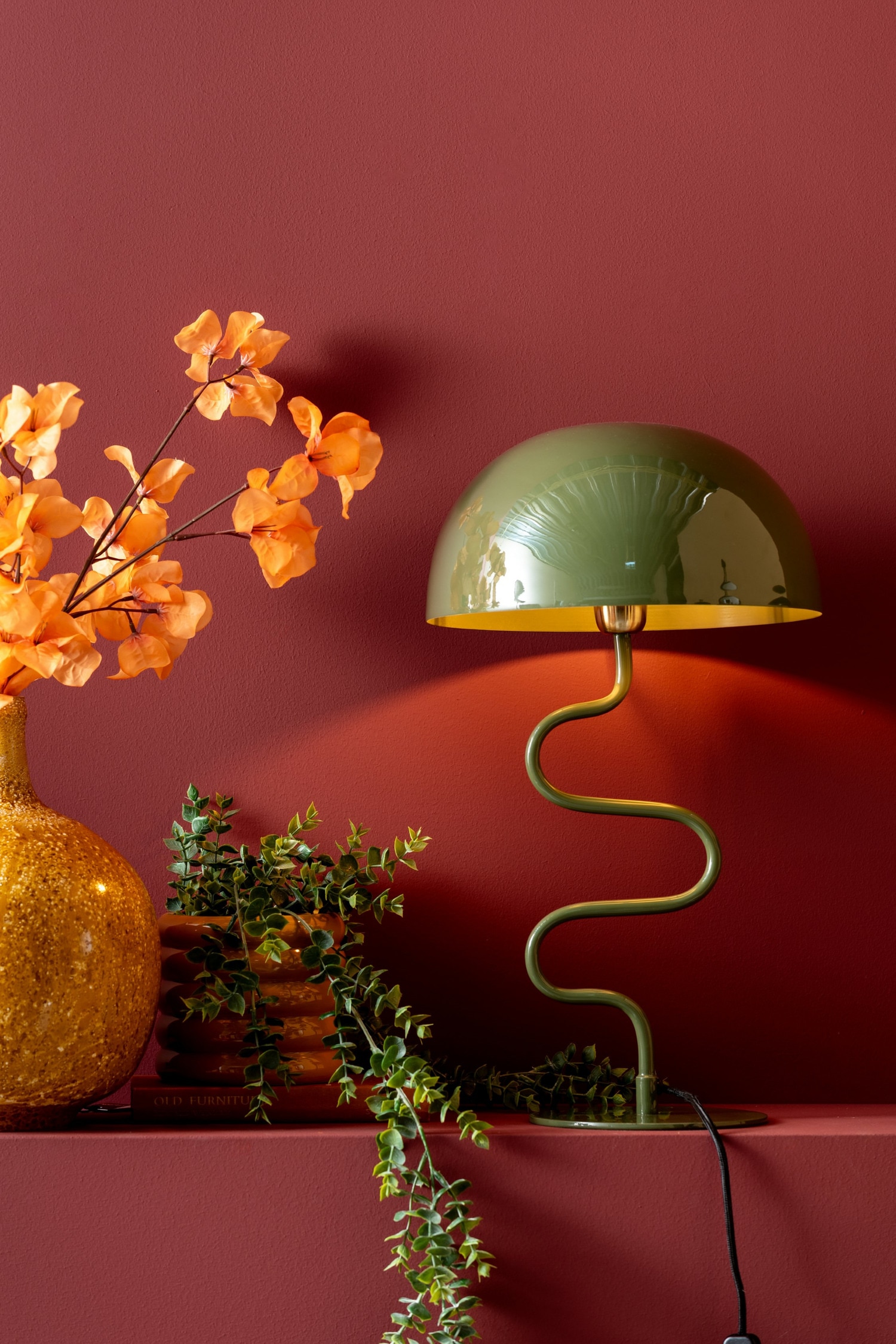 Twist Tischlampe - Dschungel Grün/Nebliges Blau/Weiß