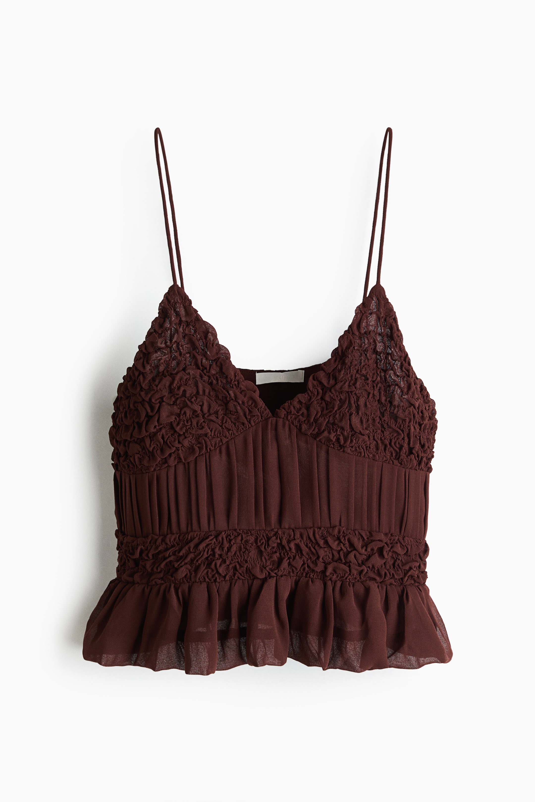 Женские топы H&M Ruched Chiffon Strappy Top