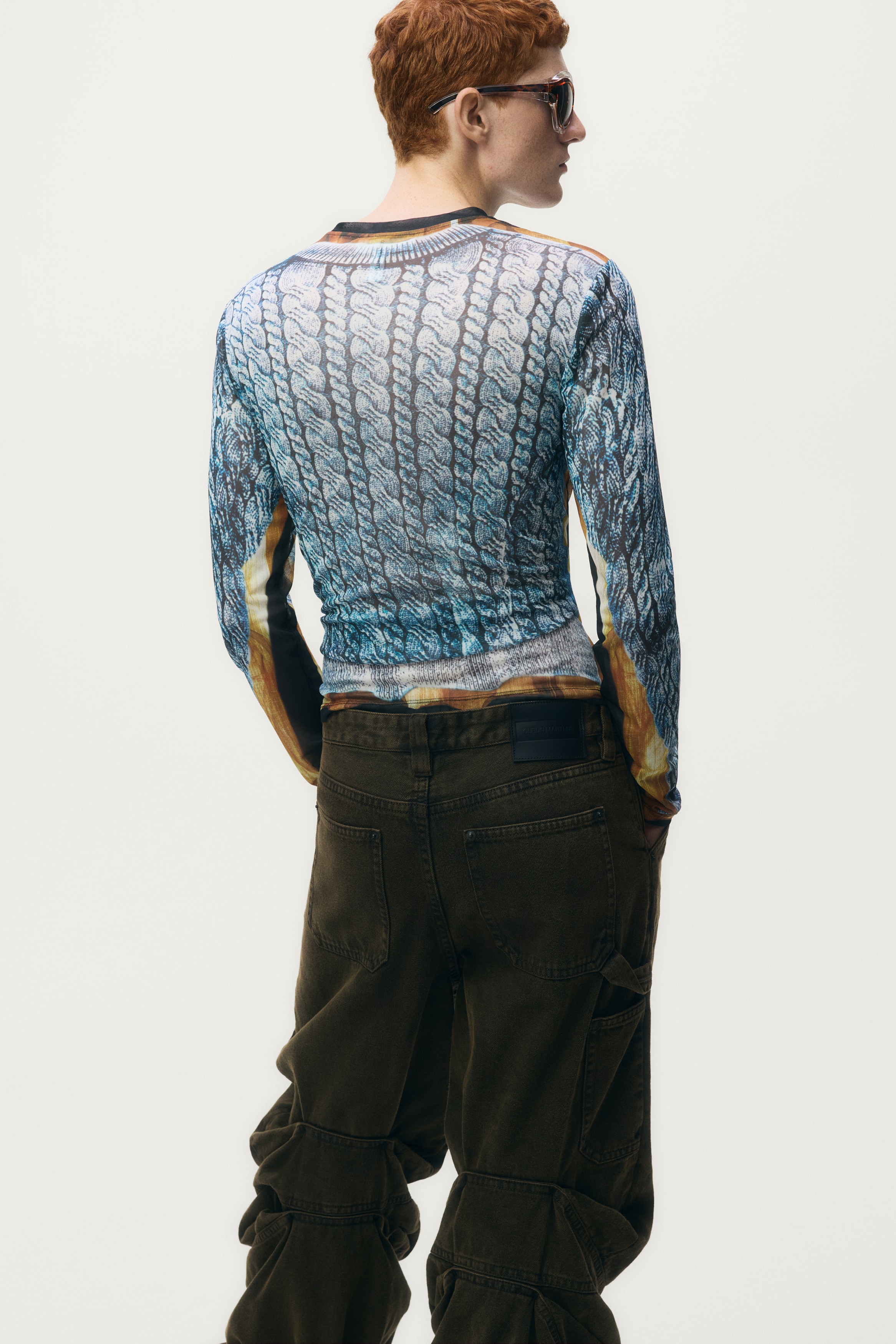 プリントメッシュトップス - ブルー - Men | H&M JP