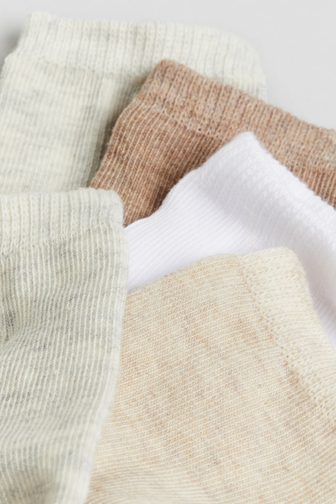 10-pack socks - Beige marl/White - 2